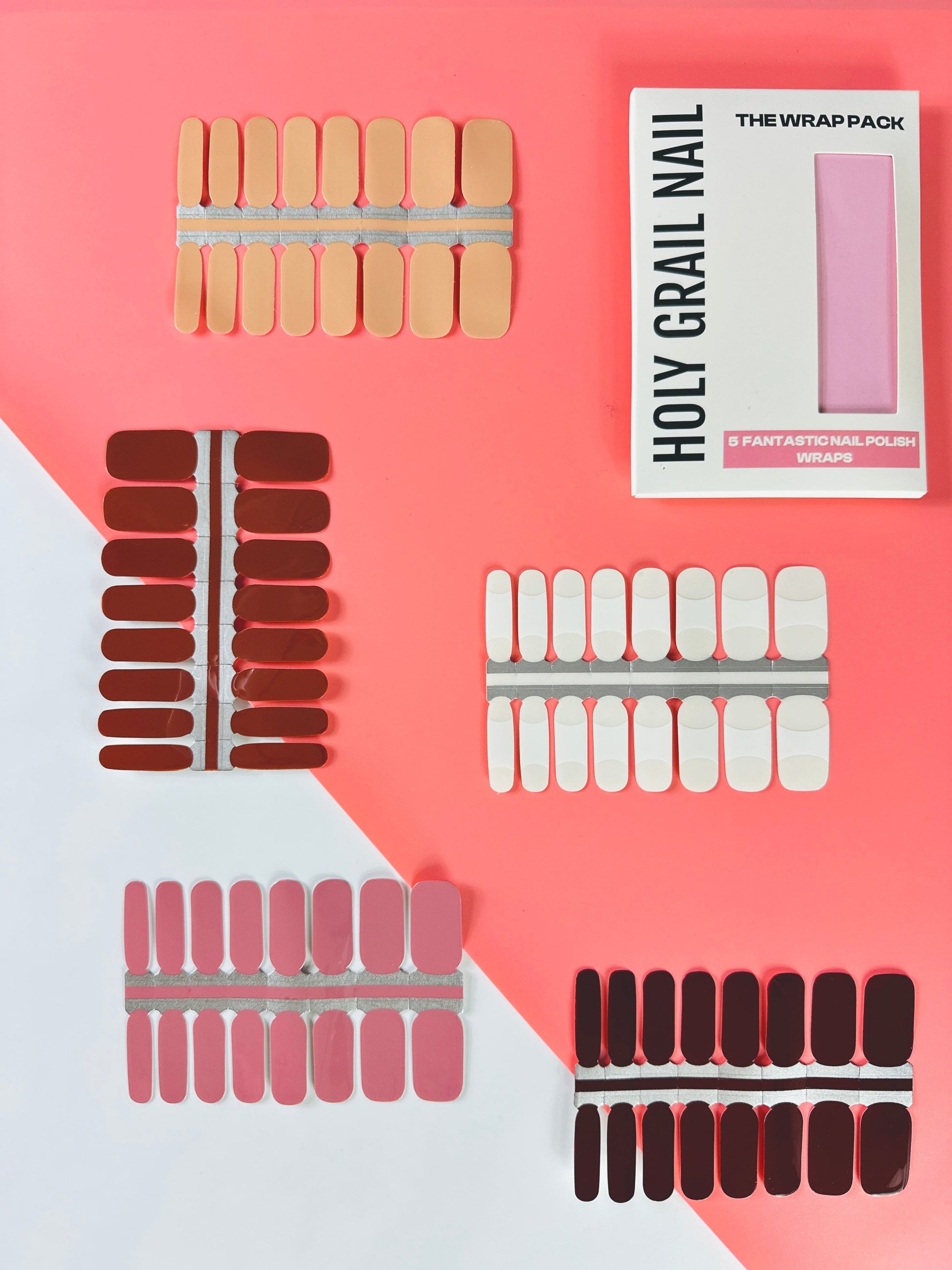 Holy Grail Nail Non-UV Nail Wraps The Caramel Nudes Pack