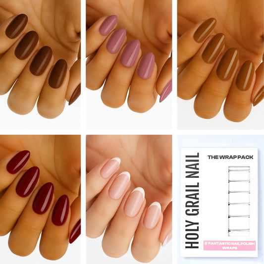 Holy Grail Nail Non-UV Nail Wraps The Caramel Nudes Pack