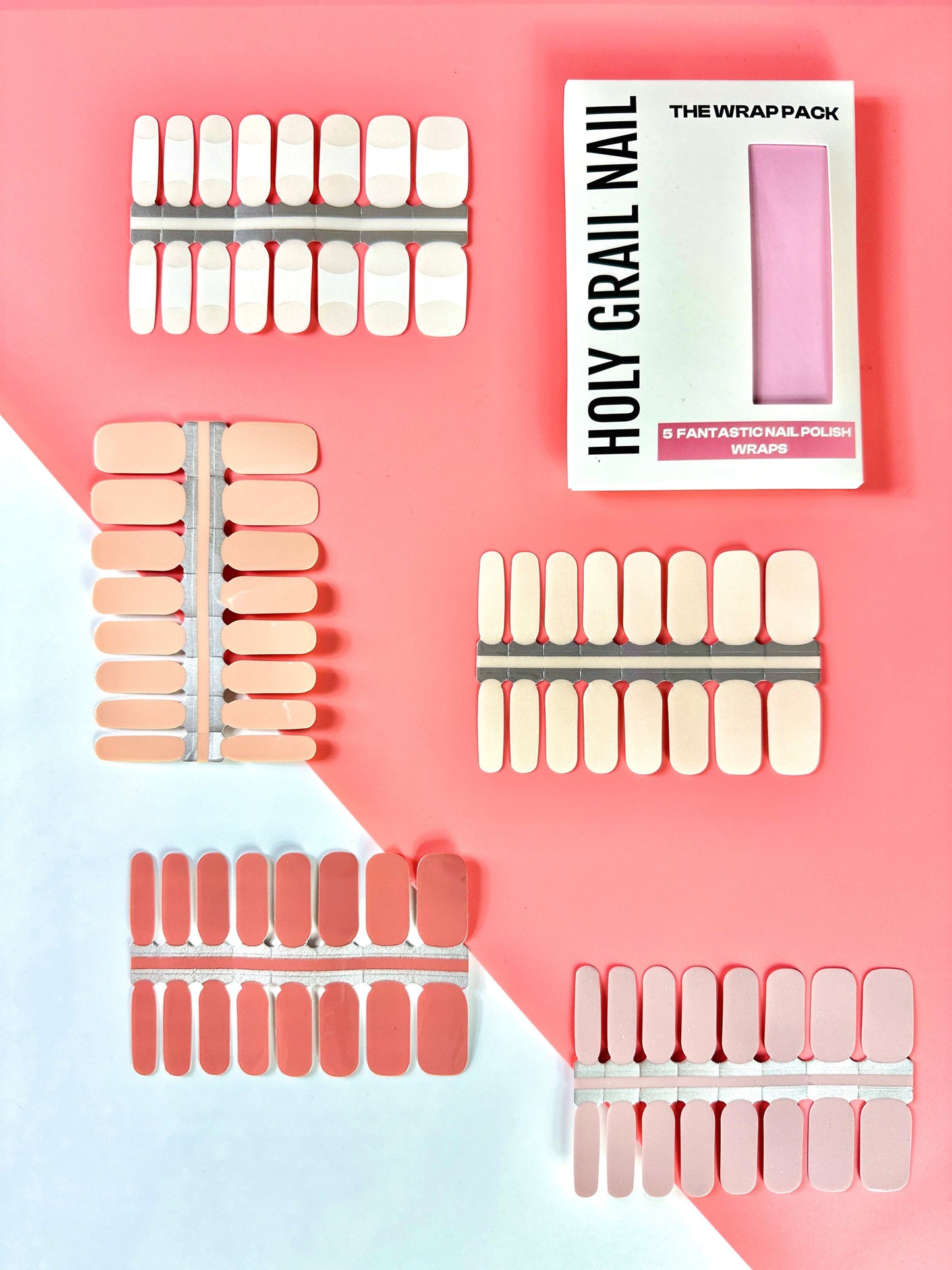 Holy Grail Nail Non-UV Nail Wraps The Light Nudes Pack