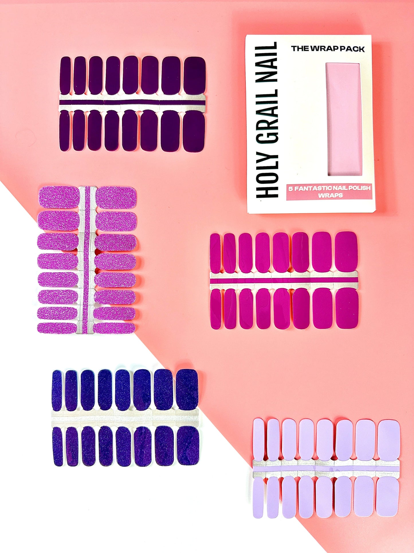 Holy Grail Nail Non-UV Nail Wraps The Purple Pack