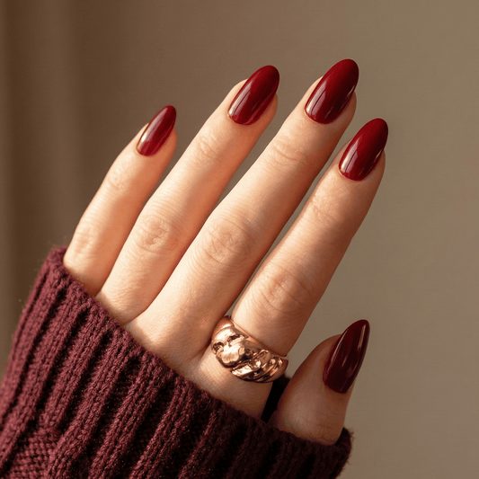 Holy Grail Nail press on Black Cherry - Soft Gel Press Ons (Short Almond)