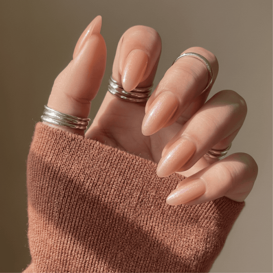 Holy Grail Nail press on Champagne Tastes (Glazed) - Soft Gel Press Ons (Short Almond)