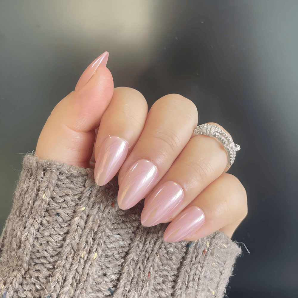 Holy Grail Nail press on Glow Like You Mean It (Glazed)- Soft Gel Press Ons (Short Almond)