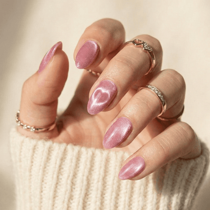 Holy Grail Nail press on Heart Stopping (Cat's Eye) - Soft Gel Press Ons (Short Almond)