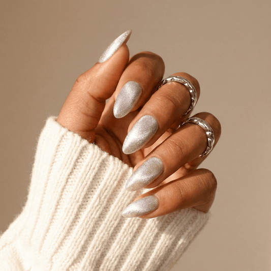 Holy Grail Nail press on Moonlight (Cat's eye) - Soft Gel Press Ons (Medium Almond)