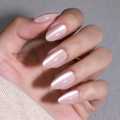 Prosecco (Cat's eye) - Soft Gel Press Ons (Short Almond)