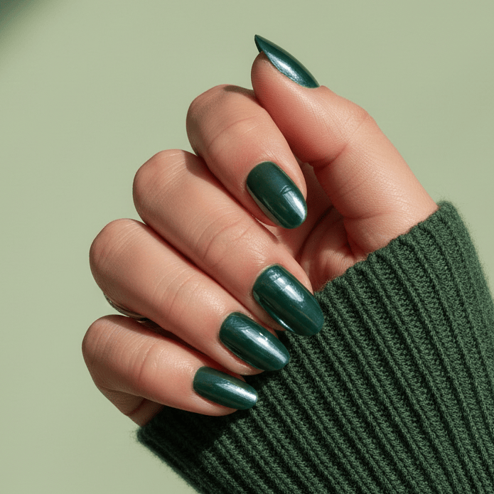 Holy Grail Nail press on Racing Green (Glazed) - Soft Gel Press Ons (Short Oval)