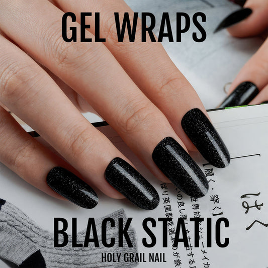 Holy Grail Nail Semi-Cured Gels Black Static - Gels, Midnight Shimmer Gels, Holy Gels