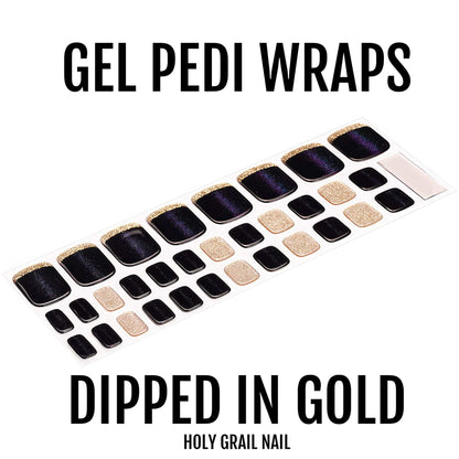 Holy Grail Nail Semi-Cured Gels Dipped in Gold - Gel Pedi Wraps
