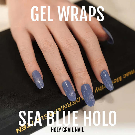 Holy Grail Nail Semi-Cured Gels Sea Blue Holo - Gels, Bluebell Shimmer Gels, Holy Gels