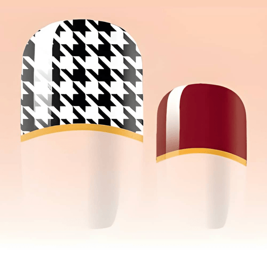 Holy Grail Nail Non-UV Nail Wraps Houndstooth French Mani (Part Transparent)- Holy Classics (Non-UV Nail Wraps)