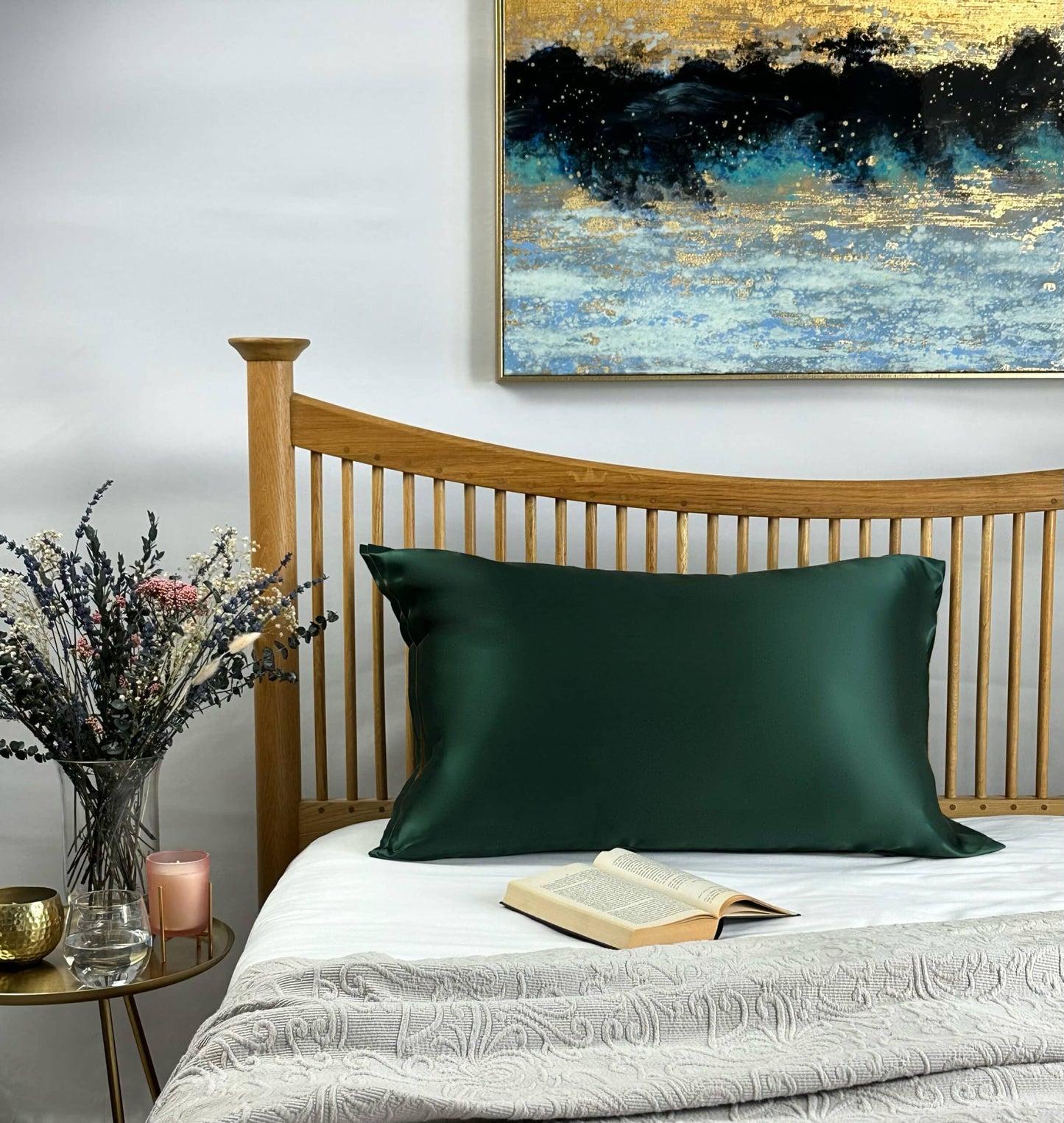 SILK LAB Silk Pillowcase Silk Pillowcase - Dark Green